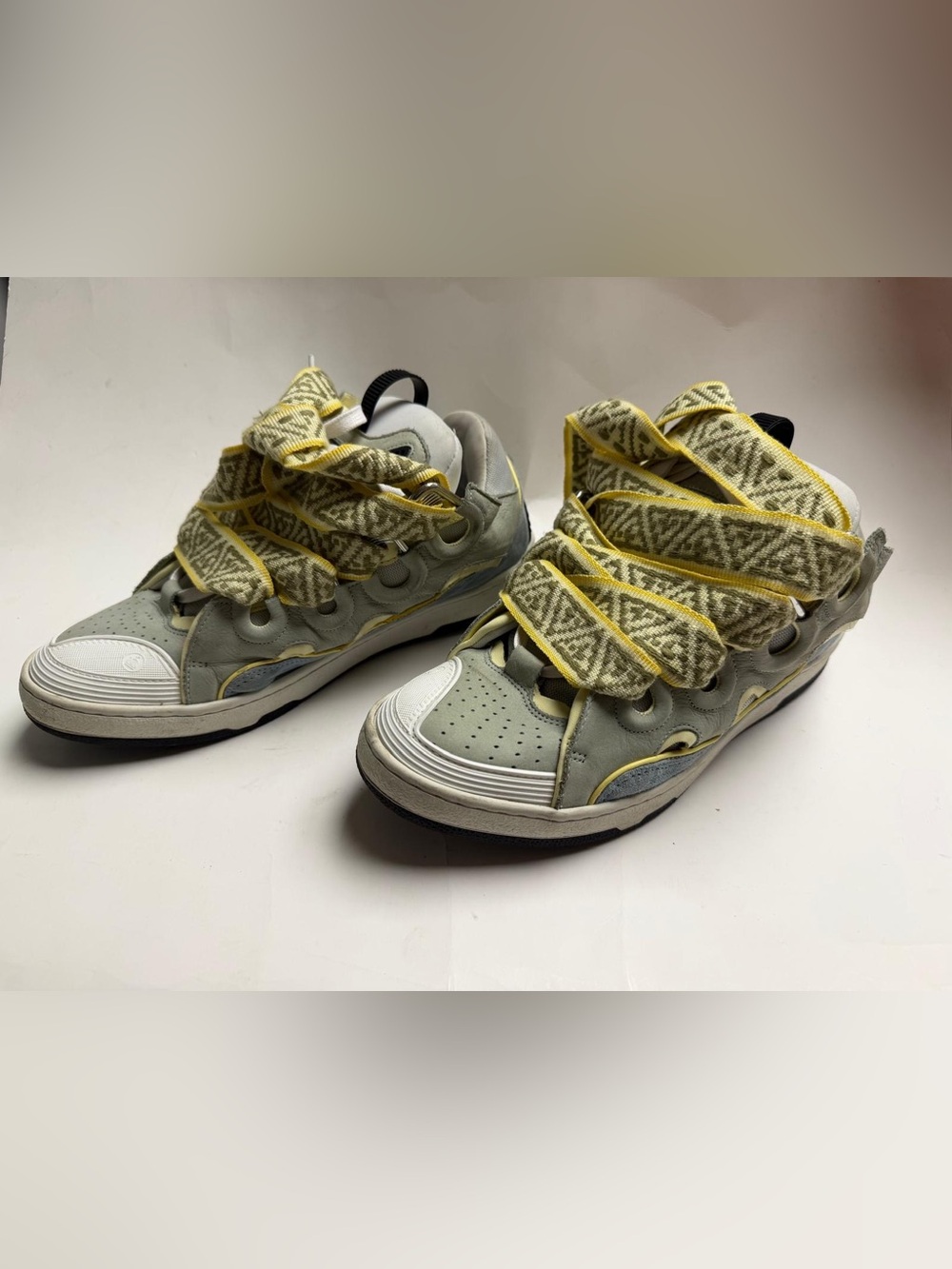 Lanvin curb Leather and Suede Curb Chunky Sneakers size43 US(M9.5)W11